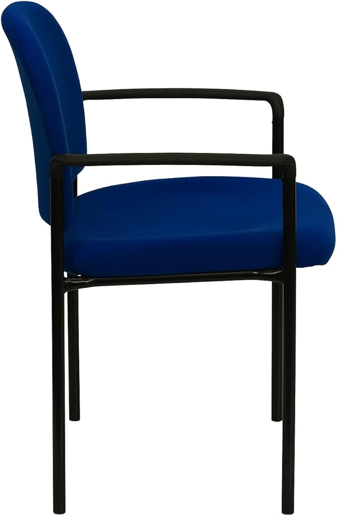 Flash Furniture Tiffany Comfort Navy Fabric Stackable Steel Side Reception Chair with Arms