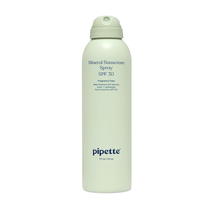 Pipette Baby Mineral Sunscreen Spray SPF 30, 6 oz, Water-resistant Non-nano Zinc Oxide Mineral Sunscreen, UVB/UVA Sunblock for Kids, Safe for Sensitive Skin | Baby, Broad Spectrum, Water Resistant, UVB/UVA, Non-Toxic, Sun Protection