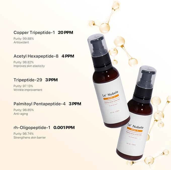 Le Nubele Essential Peptide W Skin Toner - Anti- Wrinkle & Firming Toner with Multi-Peptide Complex & EGF, Collagen Booster, Hydrating, Soothing & Barrier Care, Korean Skin Care 120ml / 4.05 fl.oz