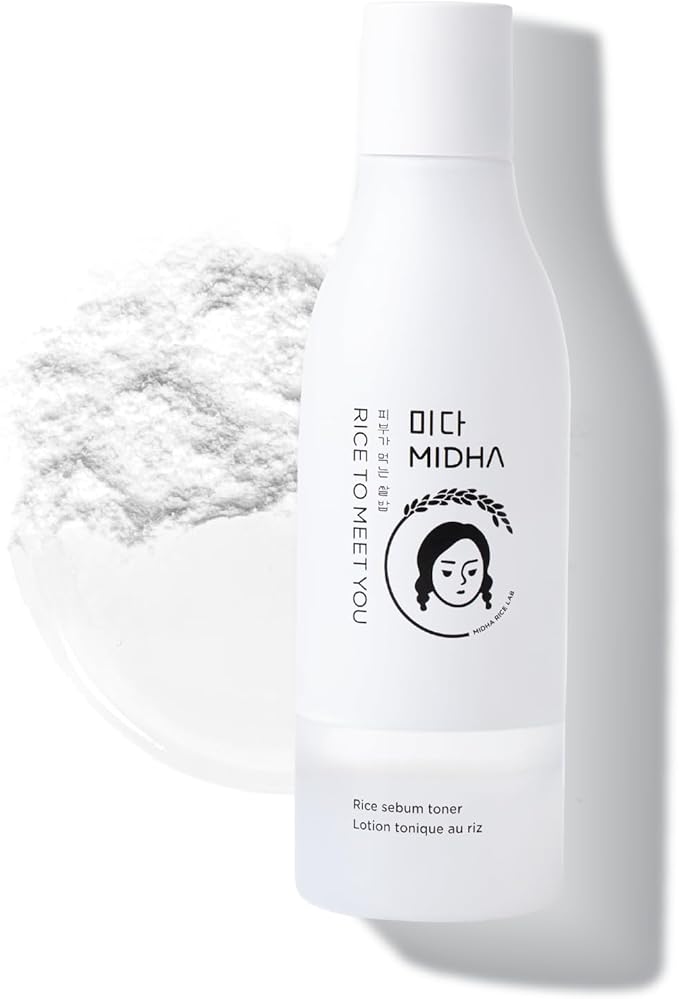 MIDHA Rice SEBUM Toner, 6.76fl.oz/200ml,Hydrating, Pore Refining, Sebum Control – Lightweight Daily Toner for Oily & Sensitive Skin – Vegan, Alcohol-Free, Non-Comedogenic, Double-Layer Formula