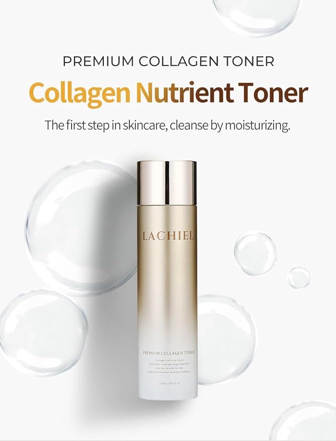 Premium Collagen Toner 4.39 fl.oz(130ml) Hydrolyzed Collagen fo a Dense, Ample-Like Texture,74% of Collagen Extra. Oil/Water Balance Care, Made in Korea