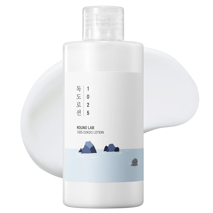 ROUND LAB 1025 Dokdo Lotion | Lock in moisture, Triple Hyaluronic Acid, Emulsion, Long lasting hydration, Calming Lotion for sensitive skin (6.76fl.oz)