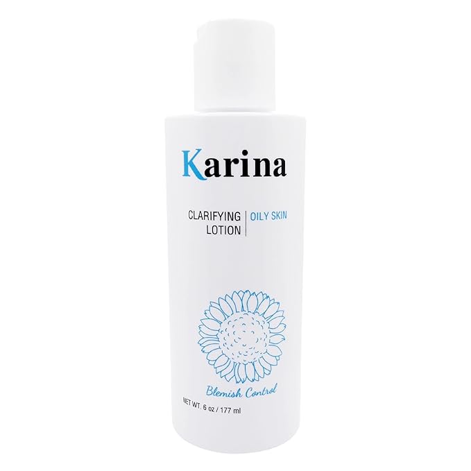 Karina Skincare Clarifying Lotion with Witch Hazel & Licorice Root Extract, Clarifying Toner for Normal to Oily, Acne-Prone Skin – Removes Excess Oil, Calms Redness & Restores Skin Balance, 6 oz