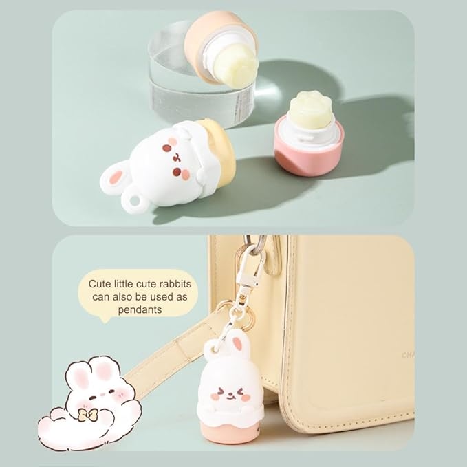 Cute Little Rabbit Lip Balm for Children,Anti-Dry Anti-Crack Moisturizing Lip Gloss,Natural Ingredients Lipsticks Lip Care Products,Fruit Flavored Lip Stick for Kids