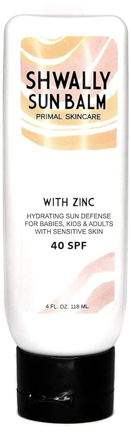 Shwally Zinc & Avocado Mineral SunBalm 40SPF, The Only Real Primal Sun Lotion - 100% Grass Fed Tallow, Avocado Oil & Non-Nano Zinc Oxide - Pregnancy Safe (Not Scented, 4 Fl Oz @ 40 SPF & Not Tinted)