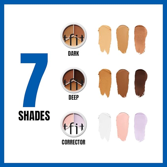 Multi-Use Pot Concealer - Triple Palette | High-Pigmented, Full Coverage & Crease-Proof | Korean Concealer for Dark Circles, Redness & Blemishes (B01 Corrector, 0.52 Oz)