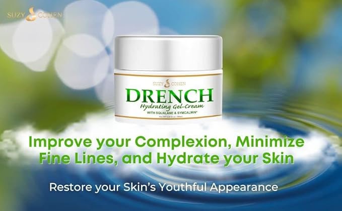 Script Essentials Suzy Cohen Drench Face Cream with Squalane & Aloe – Lightweight, Fast-Absorbing, Fragrance-Free Face Cream 1.69 oz (50ml)