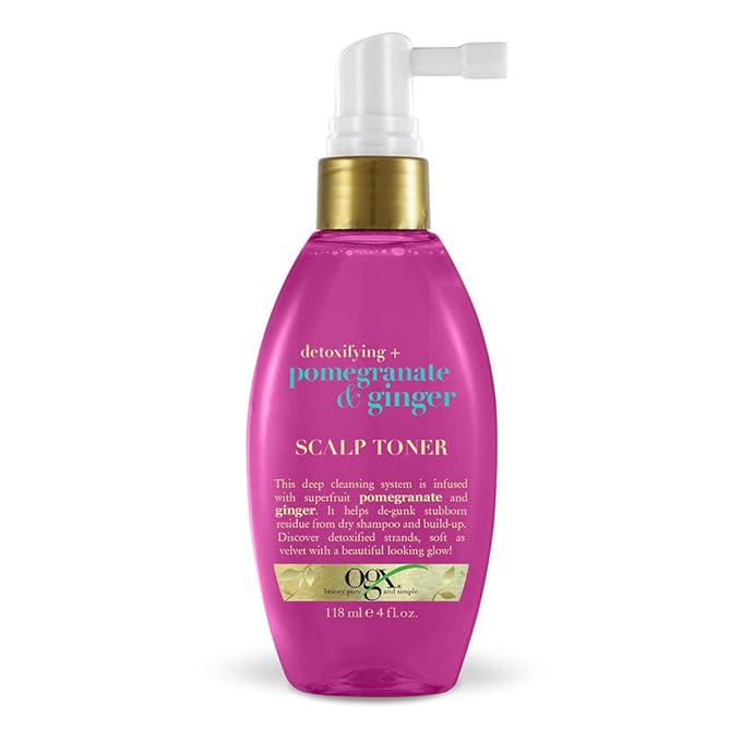 OGX Detoxifying + Pomegranate & Ginger Scalp Toner, 4 Ounce