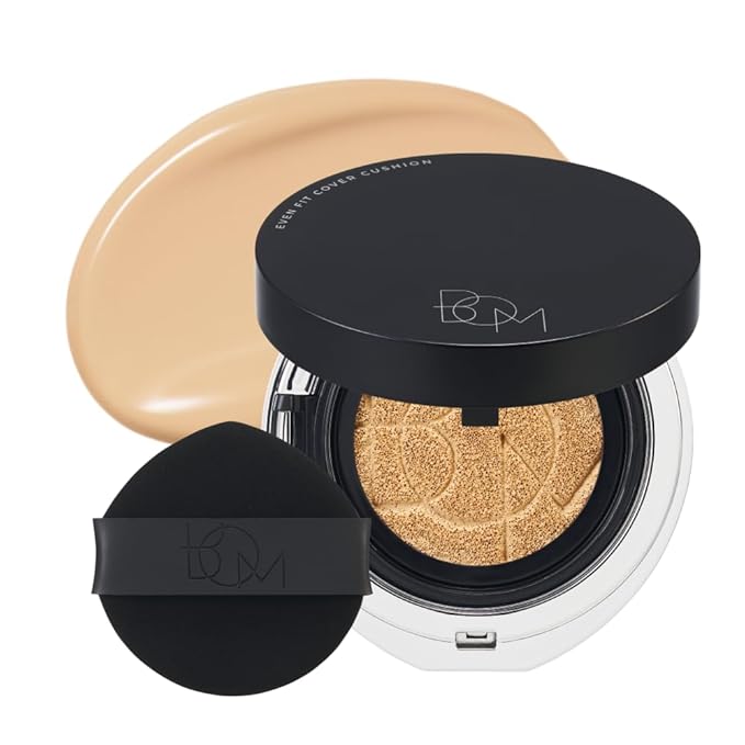 BOM COSMETICS Even Fit Cover Cushion 21N Ivory 15g, Skin Tint Concealer Foundation for Full Coverage with Weightless Wear and a Buildable, Natural Skin-Fit Finish, Beauty, Korean Makeup Foundation