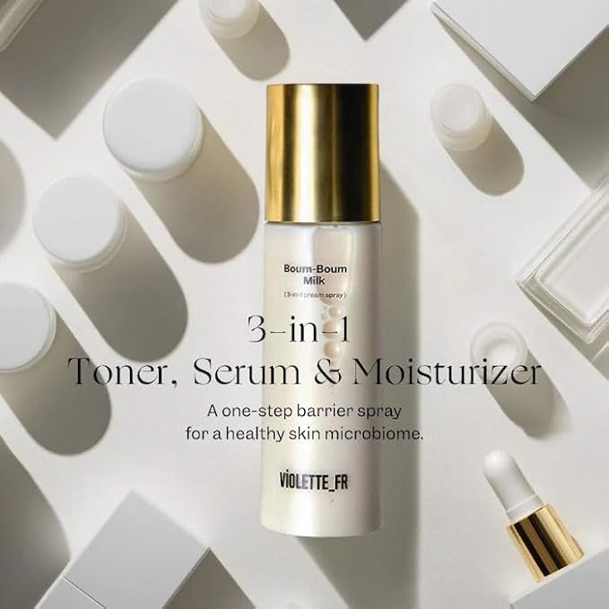 BOUM‑BOUM Milk 3‑in‑1 Barrier Spray - Hydrating Toner, Serum & Moisturizer with Squalane, Lightweight, Soothing, Quick Absorbing & Non-Greasy - (3.3 oz)