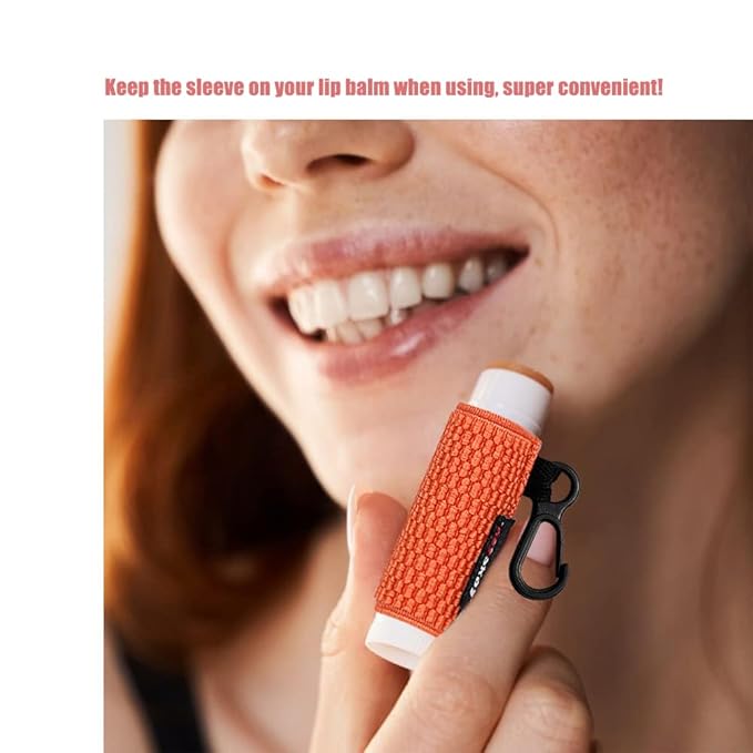 HEYSKAY 3PCS Lip Balm Holder Sleeves Keychain Lipstick Holder Key Chain Lip Gloss Holder Keychain Chapstick Elastic Sleeves