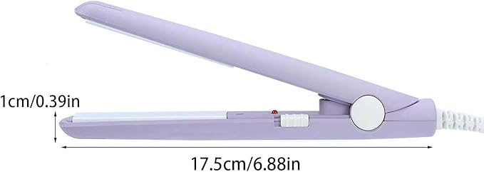 Mini Hair Straightener Hair Flat Iron (Purple) 100-240V 20W US Plug Hair Flat Iron Ceramic Tourmaline Plate 1m Wire Length with Storage Box