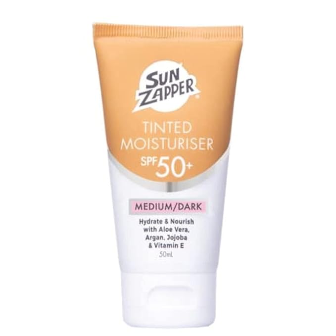 Sun Zapper BB Cream Tinted Moisturizer Sunscreen SPF 50+ Medium Dark – Face Sunscreen with Kakadu Plum and Jojoba Oil, Broad Spectrum UV Protection, Botanical Oils, 50mL (1.69 oz), Australian Made