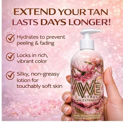 Awestruck Tan Extender Lotion 16 oz – Designer After Tan Moisturizer to Prolong, Hydrate & Protect Skin Color