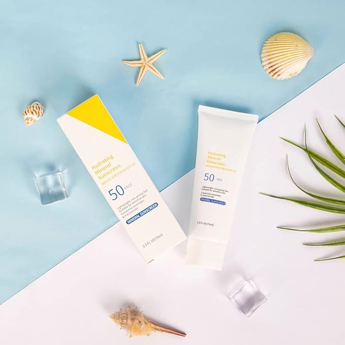 Face Sunscreen With Hyaluronic Acid and Niacinamide Sunscreen SPF 50 Waterresistant Oilfree UVA&UVB Sun Protection Sunblock