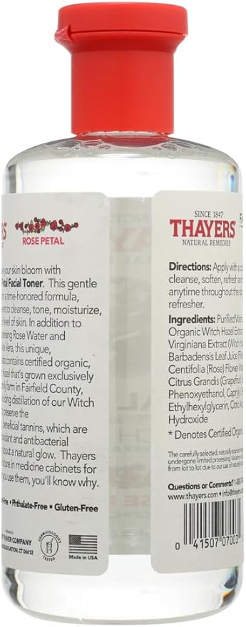 Thayer's Alcohol-Free Rose Petal Soothing Witch Hazel for Face & Skin with Aloe Vera iSXJHd, 2Pack (12 oz)