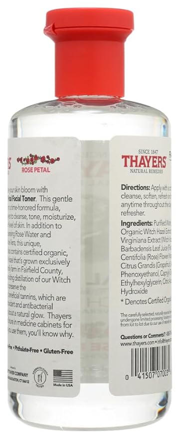 Thayers Alcohol-Free Rose Petal Soothing Witch Hazel for Face & Skin with Aloe Vera UcvrXn, 3Pack (12 oz)