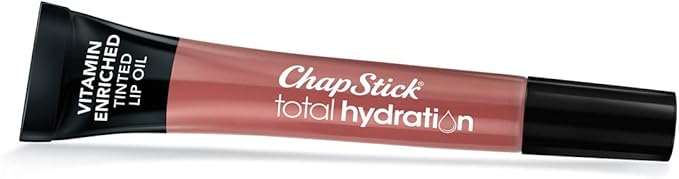 ChapStick Total Hydration Vitamin Enriched Tinted Lip Oil (Blushed Bronze, 1 Tube), Vitamin C, Vitamin E, Contains Omega 3 6 9, 0.24 Ounce