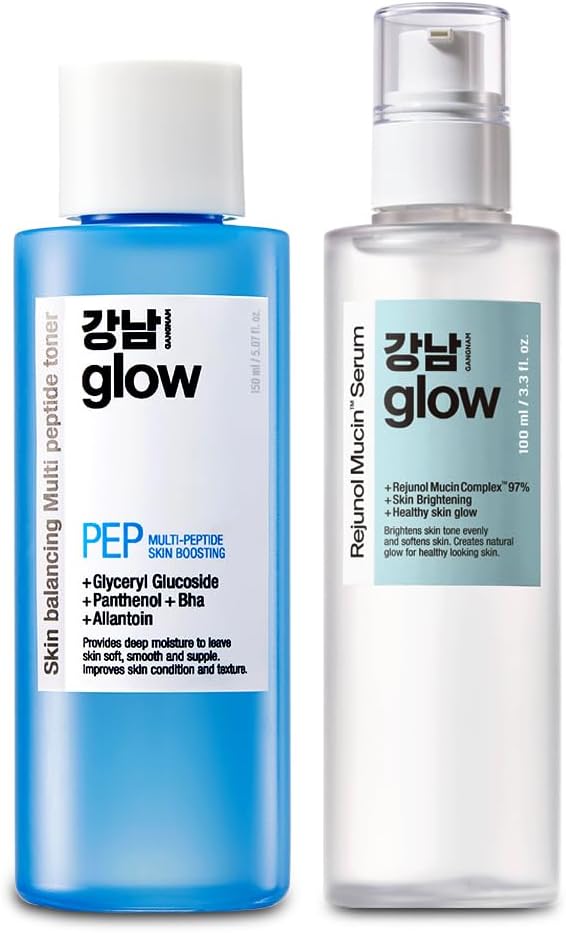 Multi-Peptide Skin Boosting Toner & Rejunol Mucin Serum 3.3floz - Korean Skin Care I Face Moisturizer for Women I Snail Mucin Serum I Panthenol I Niacinamide