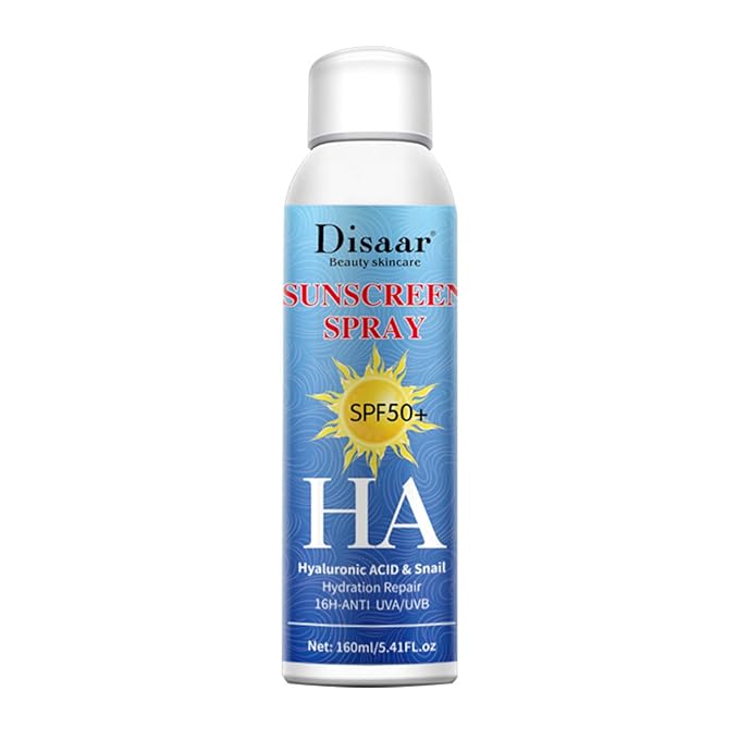 DISAAR BEAUTY Sunscreen Spray SPF50+ HA Hyaluronic Acid Snail Hydration Repair UVA/UVB 160ml/5.41oz