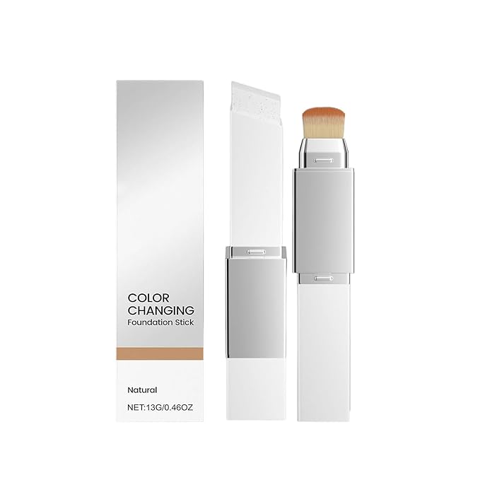 Official Lumineskin Cover Cream Stick V - Color Changing Foundation Stick - Hydrating Concealer Base Makeup, Dual-Ended with Built-in Brush, Portable for Daily Use (Natural)