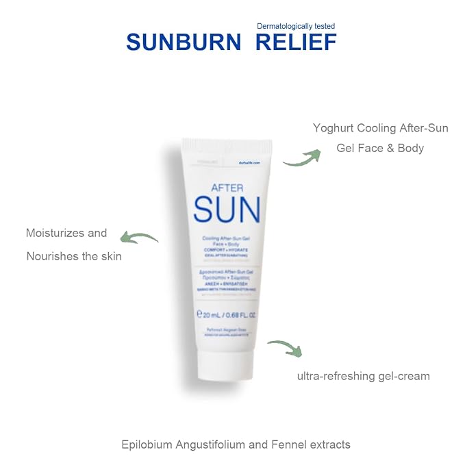 Sunburn Relief Bundle: Aloe First 16.9 fl oz 78,43% Aloe Vera & Bee Propolis + Cooling After Sun Gel w/Real Edible Greek Yogurt 20mL