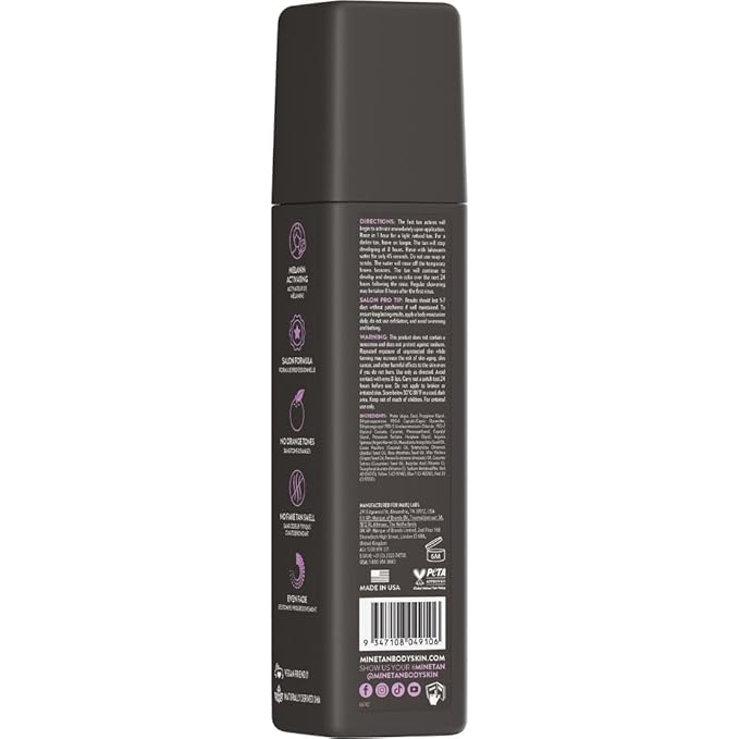 Minetan Self Tan Foam | Absolute - 1 Hour Express, Best Dark Sunless Tanning Mousse for the Darkest Bronze Skin Finish, Face & Body Fake Tanner, Ultra Hydrating Glow, Vegan & Paraben Free, 6.7 Fl Oz