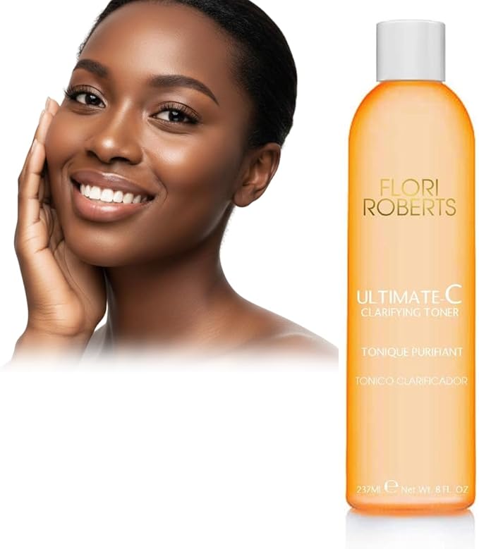 Ultimate-C Clarifying Toner by Flori Roberts, Facial Toner for Women of Color or Deeper Skin Tones, Protects Against Signs of Aging, Refreshing, Hydrating, Calming, Alcohol-Free