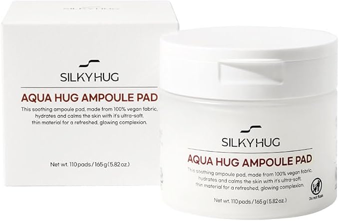 Silky Hug Aqua Hug Ampoule Pad 110pcs – Hydrating & Soothing Korean Skincare Pads | Moisture Ampoule Toner Pad for Dry & Sensitive Skin | Vegan, Alcohol-Free, Cruelty-Free
