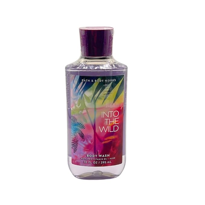 Bath & Body Works INTO THE WILD Fine Fragrance Mist, Ultimate Hydration Body Cream & Body Wash 3-piece Gift Set with a Blue Bow for Holidays – Full Size
