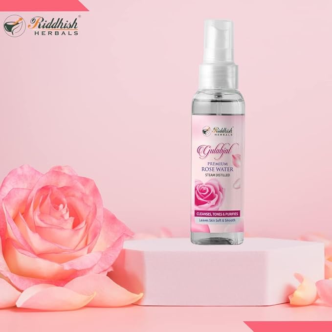 Premium Rose Water | Gulabjal Steam Distilled | Natural Facial Mist & Toner | No Added Chemicals | 100 ml