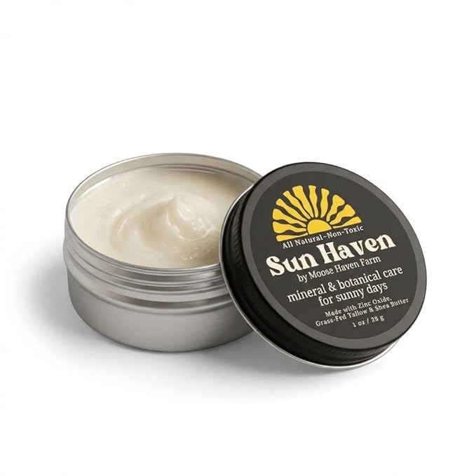 Sun Haven Mineral & Botanical Care for Sunny Days - Natural Protection | Non-Nano Zinc, Grass-Fed Tallow, Shea Butter & Botanicals | Reef-Safe, Non-Toxic, Family Friendly