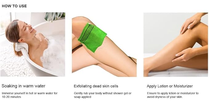 GOLDSANGSA-Korean Exfoliating Towel Washcloth Mitts 4pcs(Green)/ Korean Italy Towel Skincare Exfoliating Body Scrub Bath Cloth for Remove Dead Skin