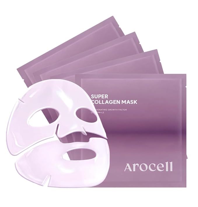 AROCELL Super Collagen Overnight Hydrogel Mask with Retinol & Stem Cell | Firming, Lifting, Plumping, Long-Lasting Glow | Korean Glass Skin Care | BSS Beauty Glow Pick | 43g x 2