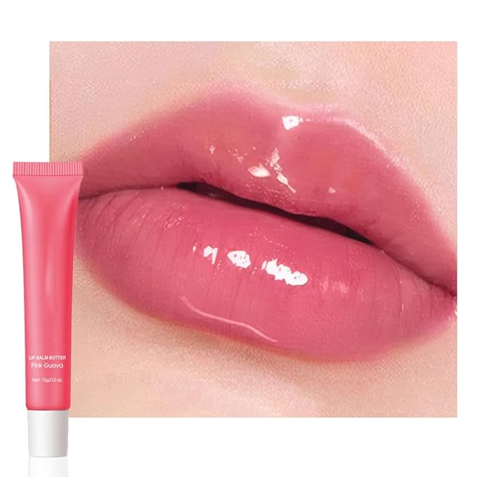 Summer Lip Butter Lip Balm, Ultra-Hydrating Natural Vegan Lip Balm, Sheer-Tinted Shine & Hydration, Soothes & Softens Dry Lips Skincare, Bálsamo labial hidratante #5 Pink Guava