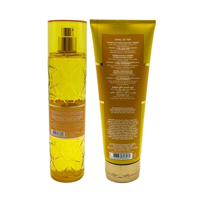 Bath & Body Works LOYAL TO YOU Fine Fragrance Mist & Ultimate Hydration Body Cream 2-piece Gift Set with a Red Bow for Holidays - Full Size