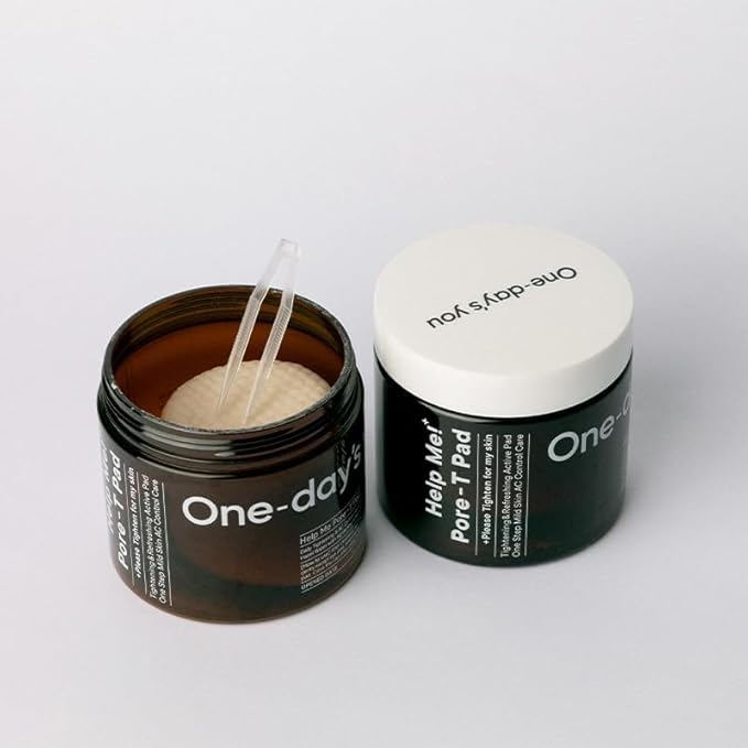 ONE-DAY’S YOU Help Me! Pore-T Toner Pads | Daily Pore Care & Moisturizing Korean Skincare | 60 Pads | Low Acidity & Pore Improving Formula