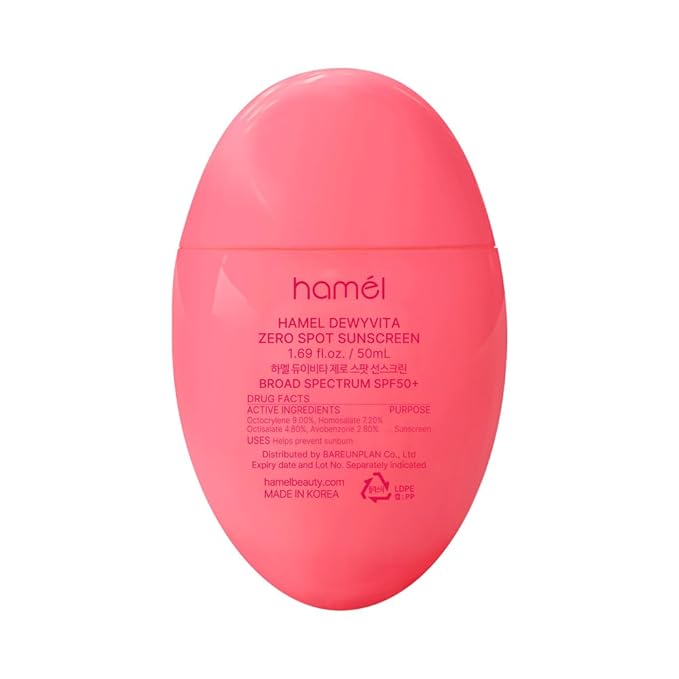 Hamel DewyVita Zero Spot Sunscreen SPF50+ PA++++, Vegan Sun Cream with Glutathione for Sensitive Skin , Korean Skincare, 1.69 fl oz
