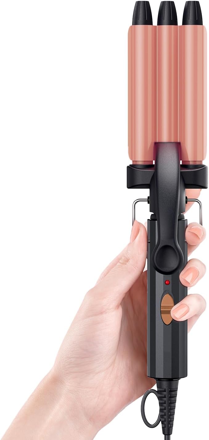 Hair Waver for Short Hair, 1/2 Inch Mini Crimping Iron for Tight Beach Waves, Small Crimper with Argan Oil Infuse Barrels, Easy to Use