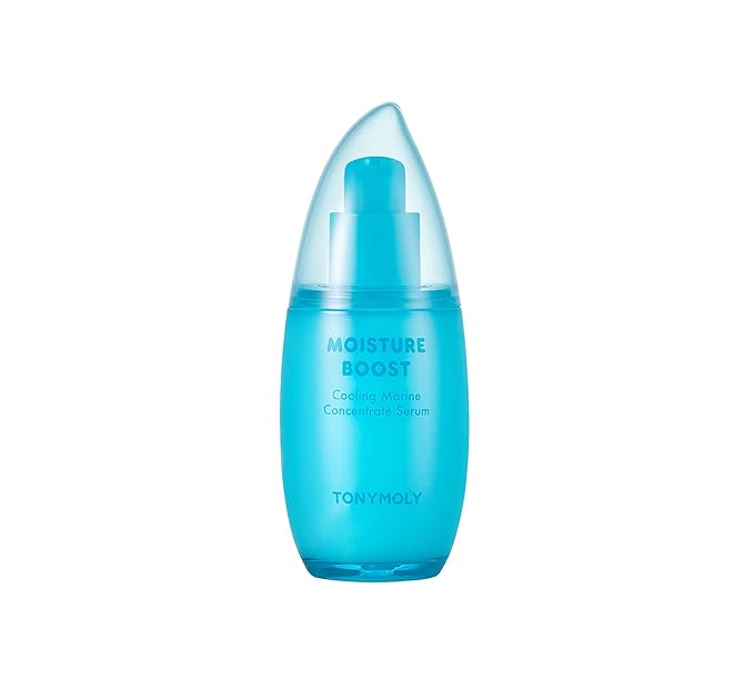 TONYMOLY Moisture Boost Hydrating Serum – Cooling Marine Concentrate with Chlorella, Seaweed & Niacinamide, Lightweight Face Moisturizer, 3 oz