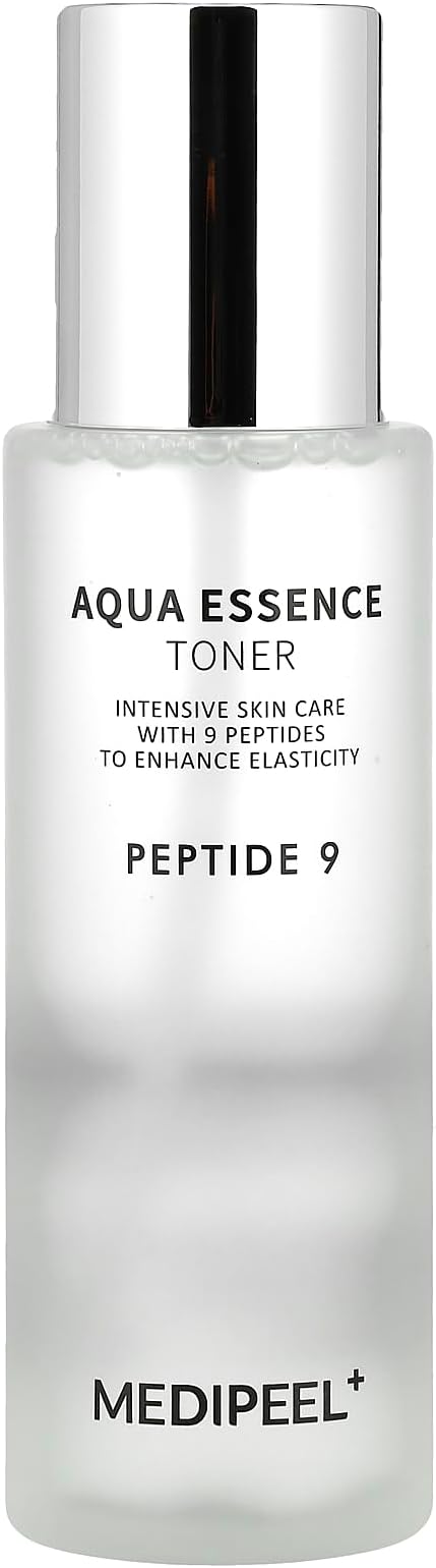 Medi-Peel Peptide 9 Aqua Essence Toner 250ml, Facial Toner for Elasticity, Moisturizing Toner, Collagen Firming, Anti-Aging, Glow Skin, Collagen, Hyaluronic Acid, Korean Skincare, for All Skin Types