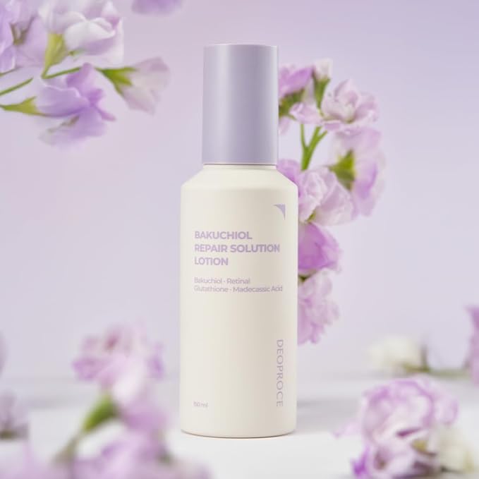 Deoproce Bakuchiol Repair Solution Lotion, Facial Emulsion, moisturizer – Korean Anti-Aging, Hydrating & Skin-Smoothing Face Toner with Retinal, Glutathione & Madecassoside – 150ml