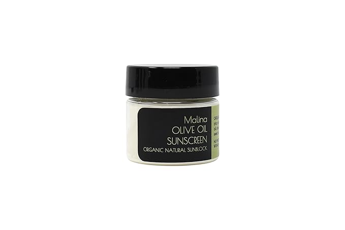 Malina™ Organic Olive Oil Natural Sunscreen | SPF 30+ | Nontoxic | Baby-Safe | Reef-Safe | No Preservatives | No Synthetic Fragrance (0.5 Fl Oz)