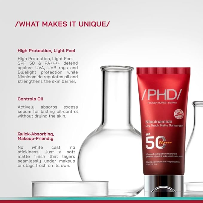 /PHD/Niacinamide Dry Touch Matte Sunscreen SPF 50 PA++++ 80 ml