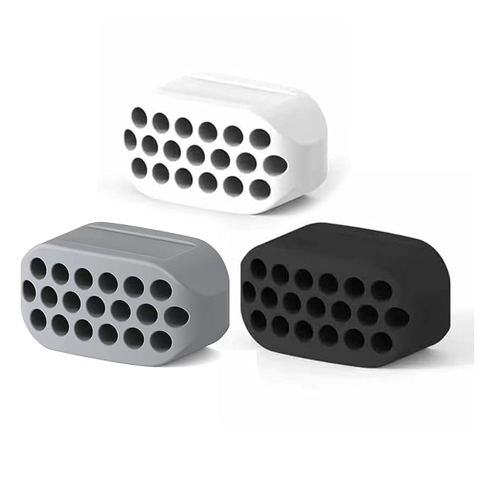 Yinhing Jaw Exerciser Facial Toner Define Fitness Balls for Double Chin Slimming Face Neck Toning Black Silicone 3PCS