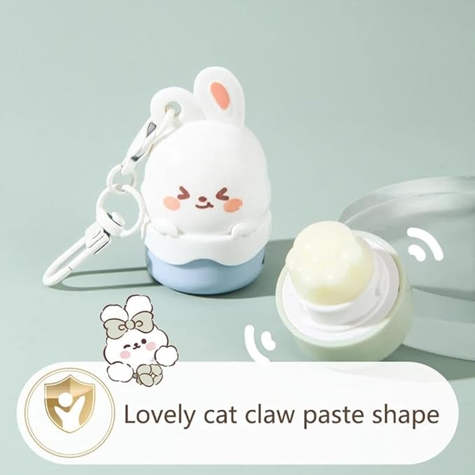 Cute Little Rabbit Lip Balm for Children,Anti-Dry Anti-Crack Moisturizing Lip Gloss,Natural Ingredients Lipsticks Lip Care Products,Fruit Flavored Lip Stick for Kids