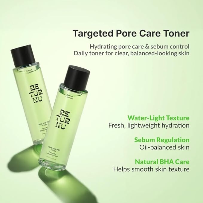 PoreShooter Toner, Toner for Oily Skin and Blackheads with Persimmon Leaf, Natural BHA & Triple Hyaluronic Acid, Exfoliates & Minimizes Pores, Vegan Korean Skincare (150ml / 5.07 fl. oz)