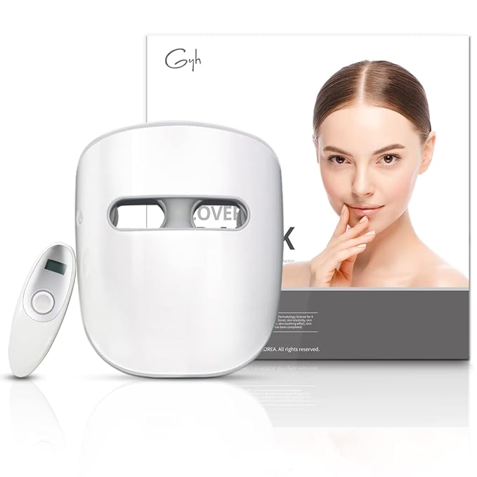 GYH 8-Color LED Face Mask Light Therapy, Red Light Therapy for Face, FSA/HSA Eligible, Wireless High Dose Green, Blue, Infrared Light Therapy Mask for Skin Care & Anti-aging, Cloud-SSS (RB-080)