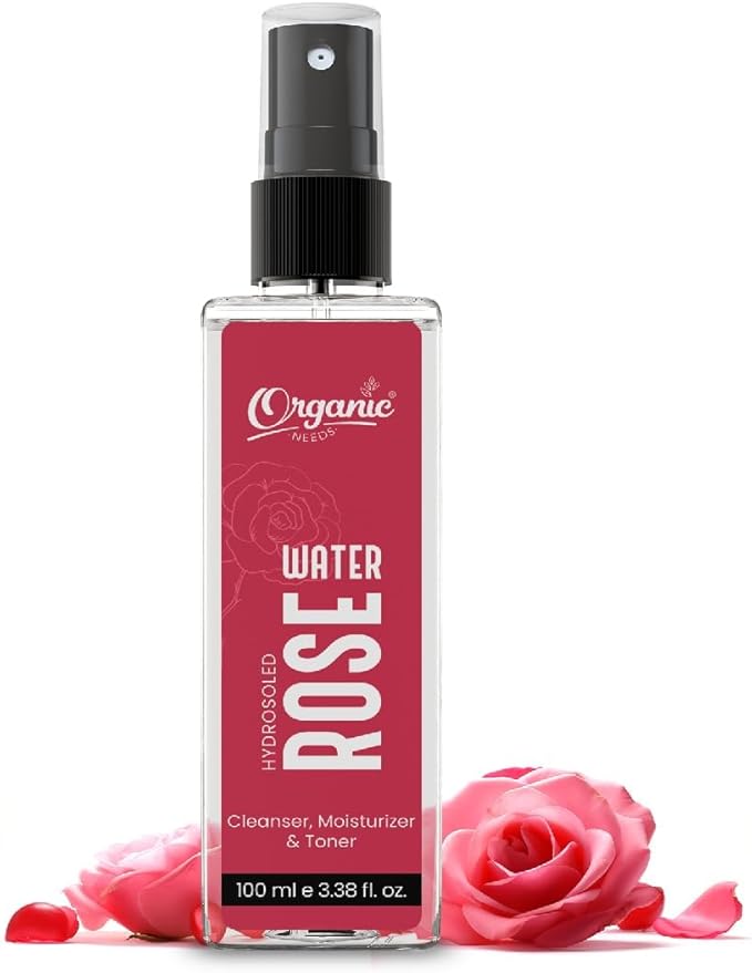 Organic-Need Rose Water – 100ml | Steam Distilled Gulab Jal | Natural Facial Mist & Skin Toner | for All Skin Types | Gentle Hydration & Refreshing Spray