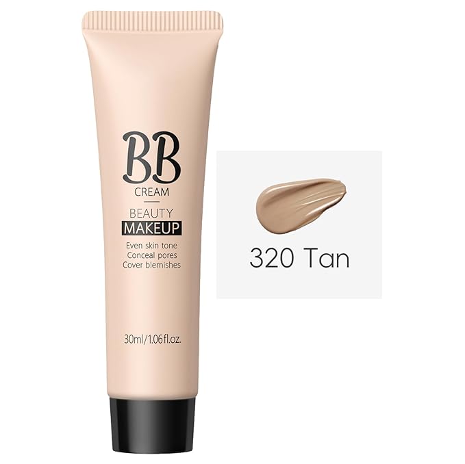 Natural Look BB Cream For All Skin Types Daily Wear Oil Free Tinted Moisturizer Lightweight Hydrating Formula Provides Buildable Sheer Coverage Dark Nude One Size